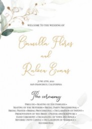 Diy Invitation Greenery Wedding Program Fan Gold Suite Bundle Florals Eucalyptus Set Navy